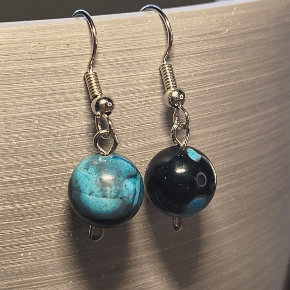 Agate Stone Bead Earrings